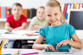 Young girl with iPad