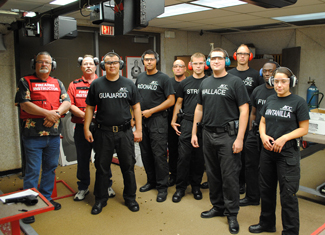 Police cadets at shooting range