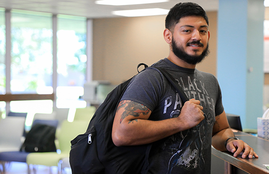 Student in Welcome Center
