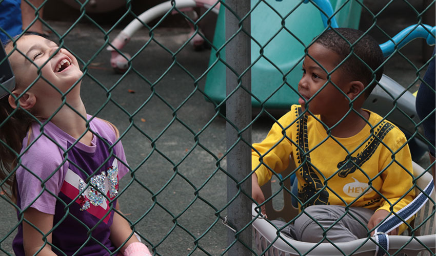 Two kids having a conversation