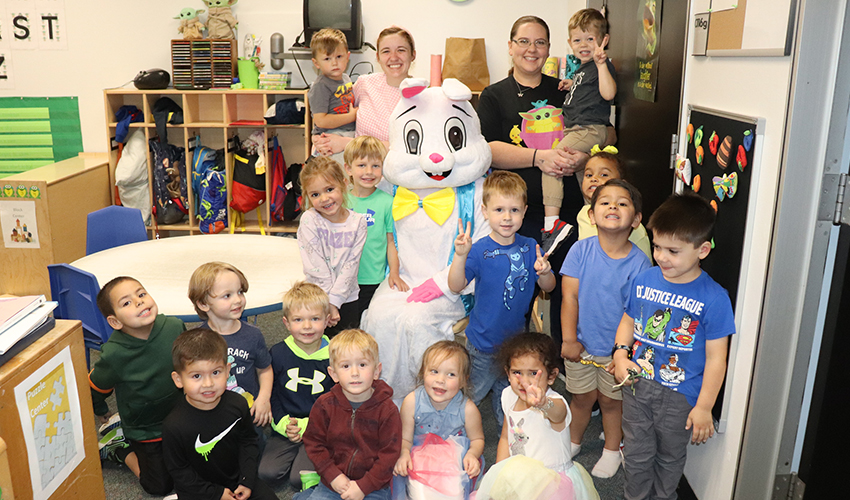 Group picture with Mr. Bunny.