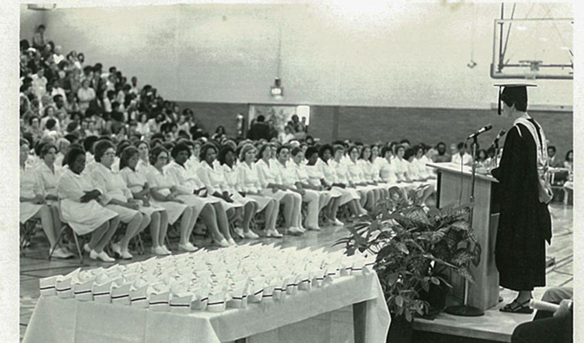 12 of 72 A picture of nursing program graduation.