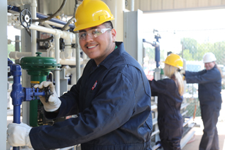 Male with uniform and hard hat