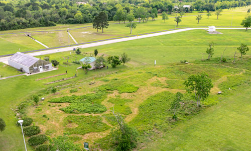 Prairie outside Alvin College’s Science/Health Science Building