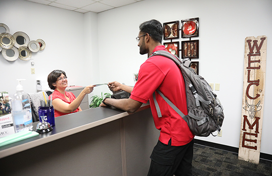 Student in Financial Aid Office